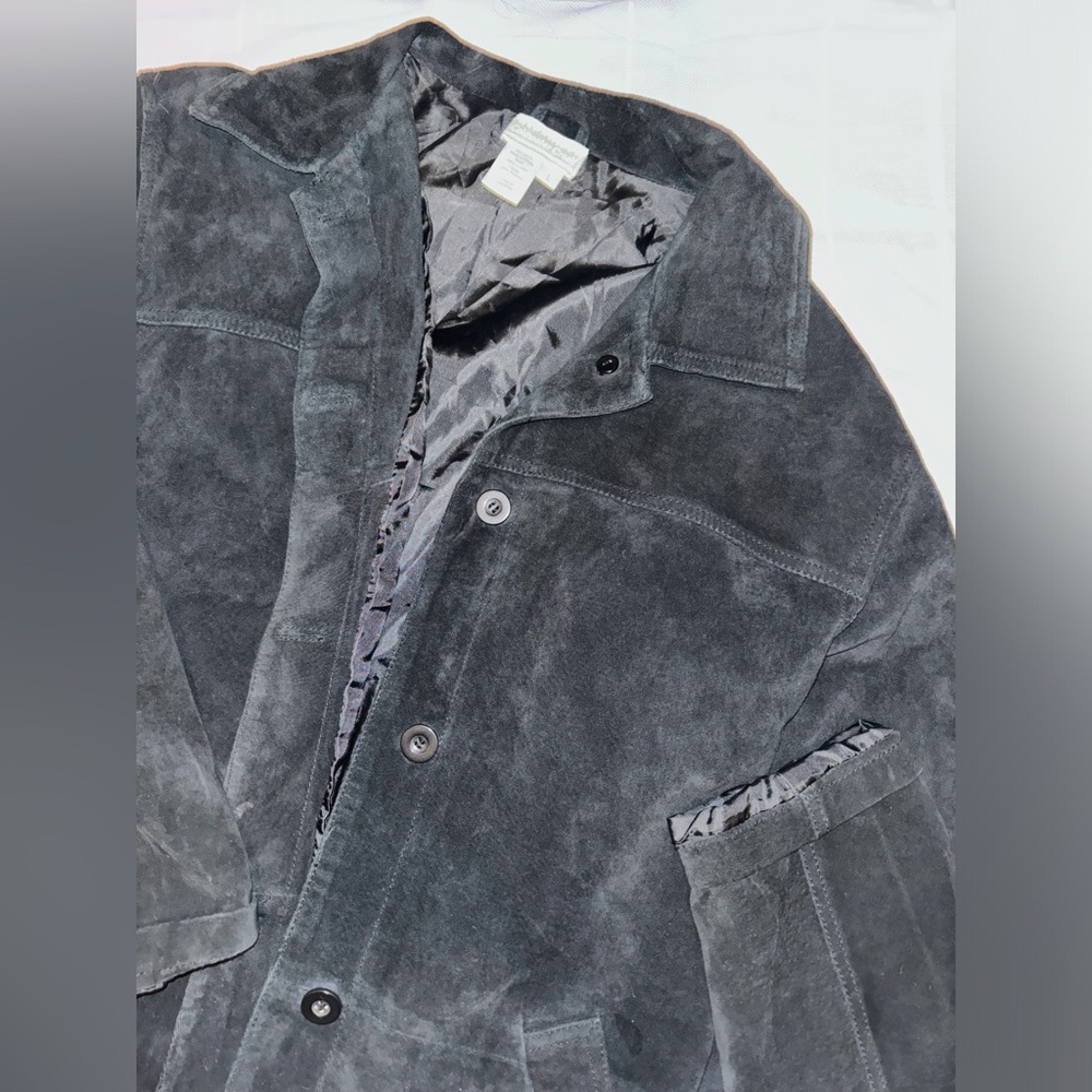 Black leather women’s coat